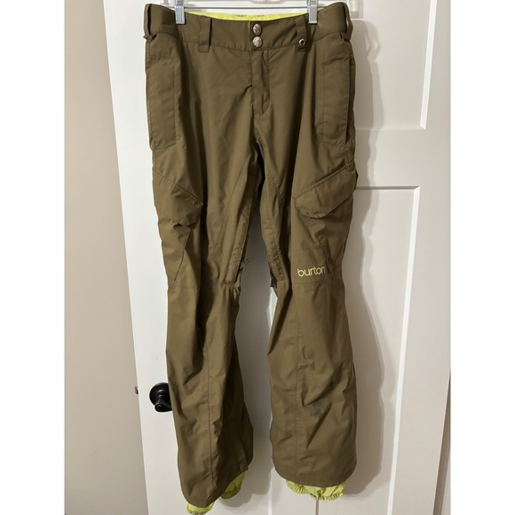 Burton Snowboard Pants Womens Olive Green Ski Winter Snow Pants - Picture 1 of 16